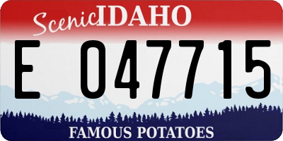 ID license plate E047715