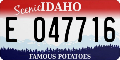 ID license plate E047716