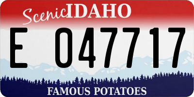 ID license plate E047717