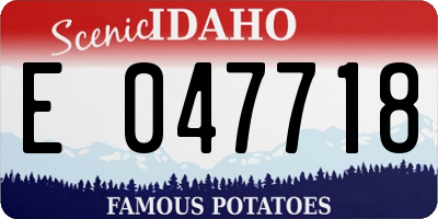 ID license plate E047718