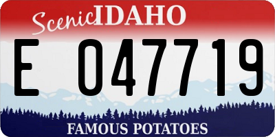 ID license plate E047719