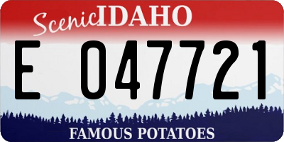 ID license plate E047721
