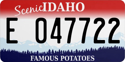 ID license plate E047722