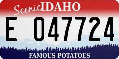 ID license plate E047724
