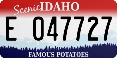 ID license plate E047727