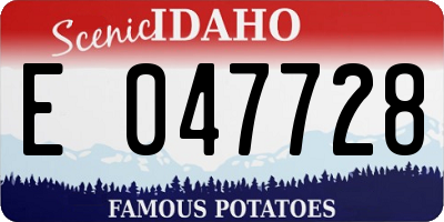 ID license plate E047728