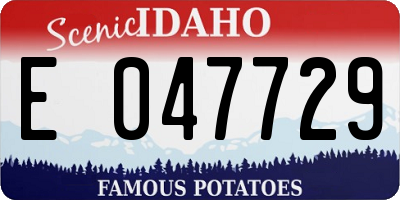ID license plate E047729