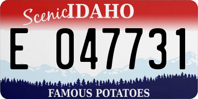 ID license plate E047731