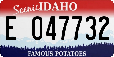 ID license plate E047732