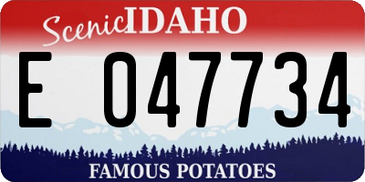 ID license plate E047734