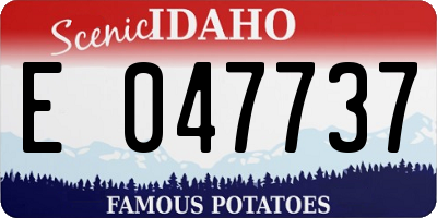 ID license plate E047737
