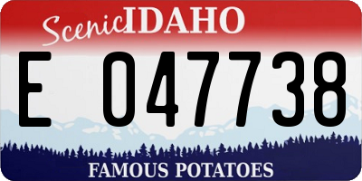ID license plate E047738