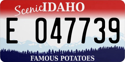 ID license plate E047739