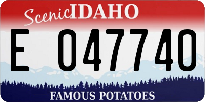 ID license plate E047740