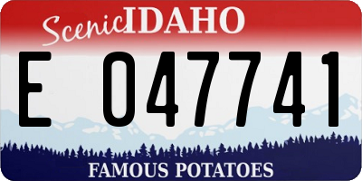 ID license plate E047741