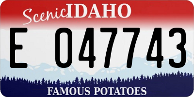 ID license plate E047743