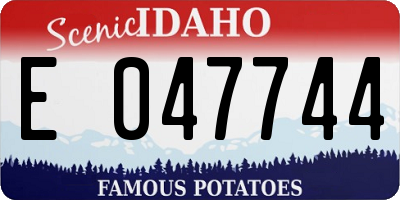 ID license plate E047744