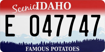ID license plate E047747