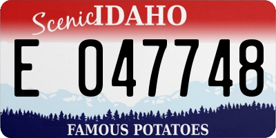 ID license plate E047748