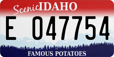 ID license plate E047754