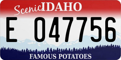 ID license plate E047756