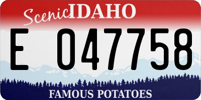 ID license plate E047758