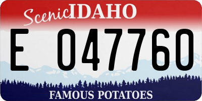 ID license plate E047760