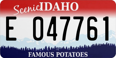 ID license plate E047761