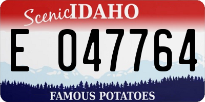 ID license plate E047764
