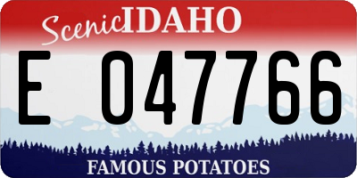 ID license plate E047766