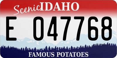 ID license plate E047768