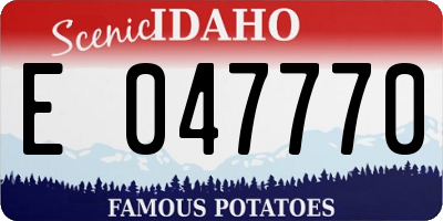 ID license plate E047770