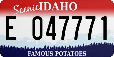 ID license plate E047771