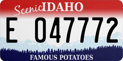 ID license plate E047772