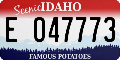 ID license plate E047773