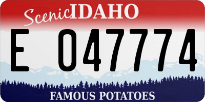 ID license plate E047774