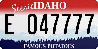 ID license plate E047777