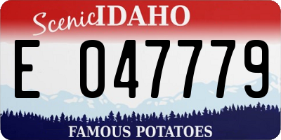 ID license plate E047779