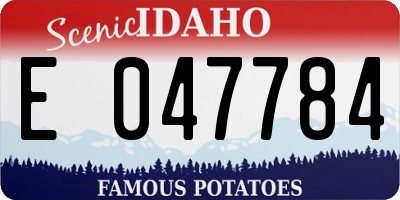 ID license plate E047784