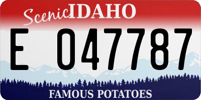 ID license plate E047787