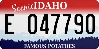 ID license plate E047790