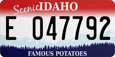 ID license plate E047792