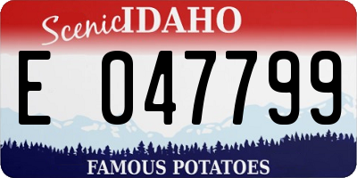 ID license plate E047799