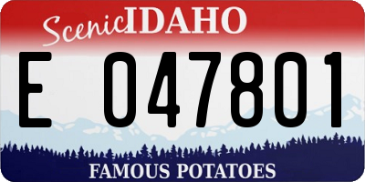 ID license plate E047801