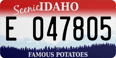 ID license plate E047805