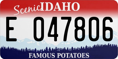 ID license plate E047806