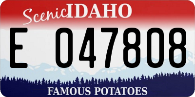 ID license plate E047808