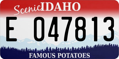 ID license plate E047813