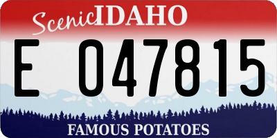 ID license plate E047815