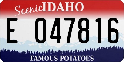 ID license plate E047816